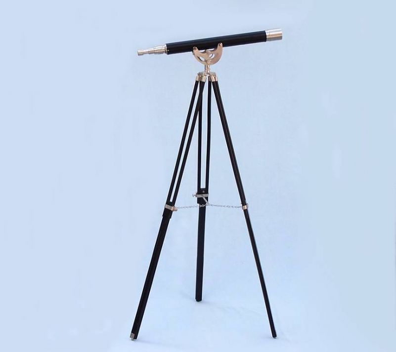 Floor Standing Brushed Nickel With Leather Anchormaster Telescope 50""
