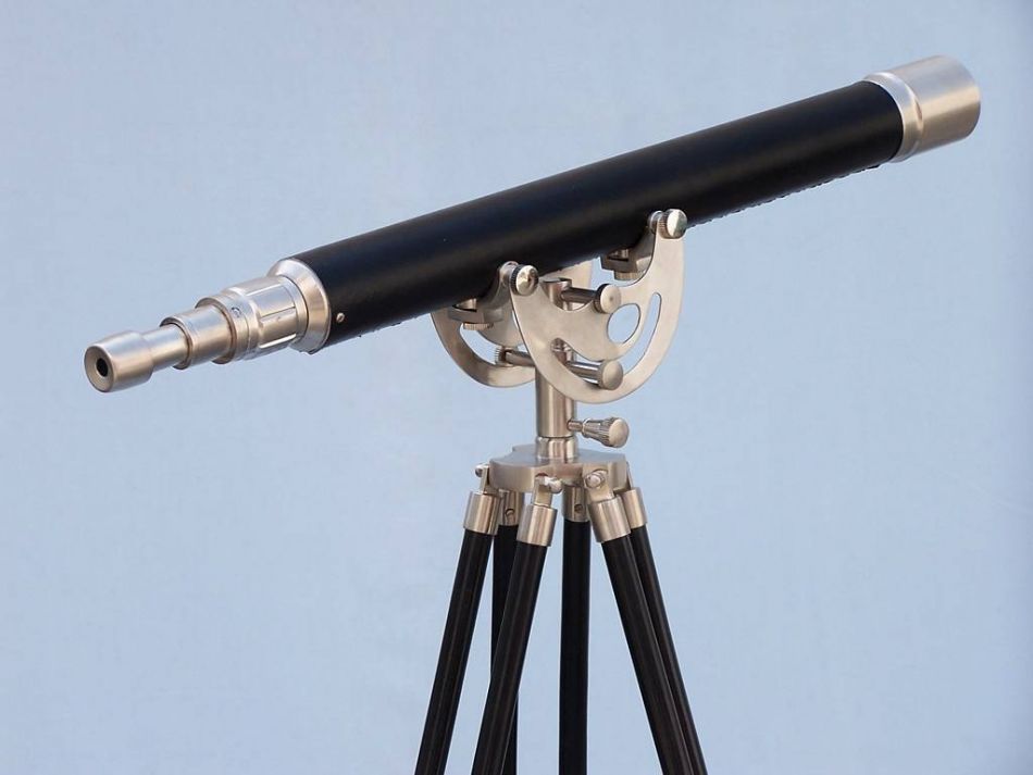 Floor Standing Brushed Nickel With Leather Anchormaster Telescope 50""