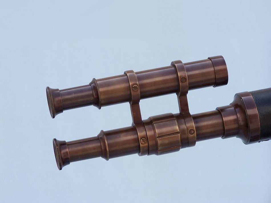 Floor Standing Bronzed With Leather Griffith Astro Telescope 50""