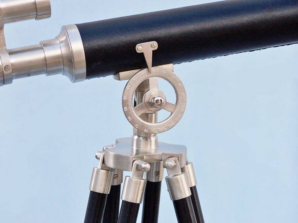 Floor Standing Brushed Nickel With Leather Griffith Astro Telescope 50""