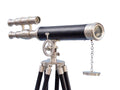 Floor Standing Brushed Nickel With Leather Griffith Astro Telescope 50""