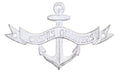 Whitewashed Cast Iron Crews Quarters Anchor Sign 8""