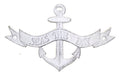 Whitewashed Cast Iron Seas the Day Anchor Sign 8""