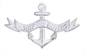 Whitewashed Cast Iron Ship Happens Anchor Sign 8""