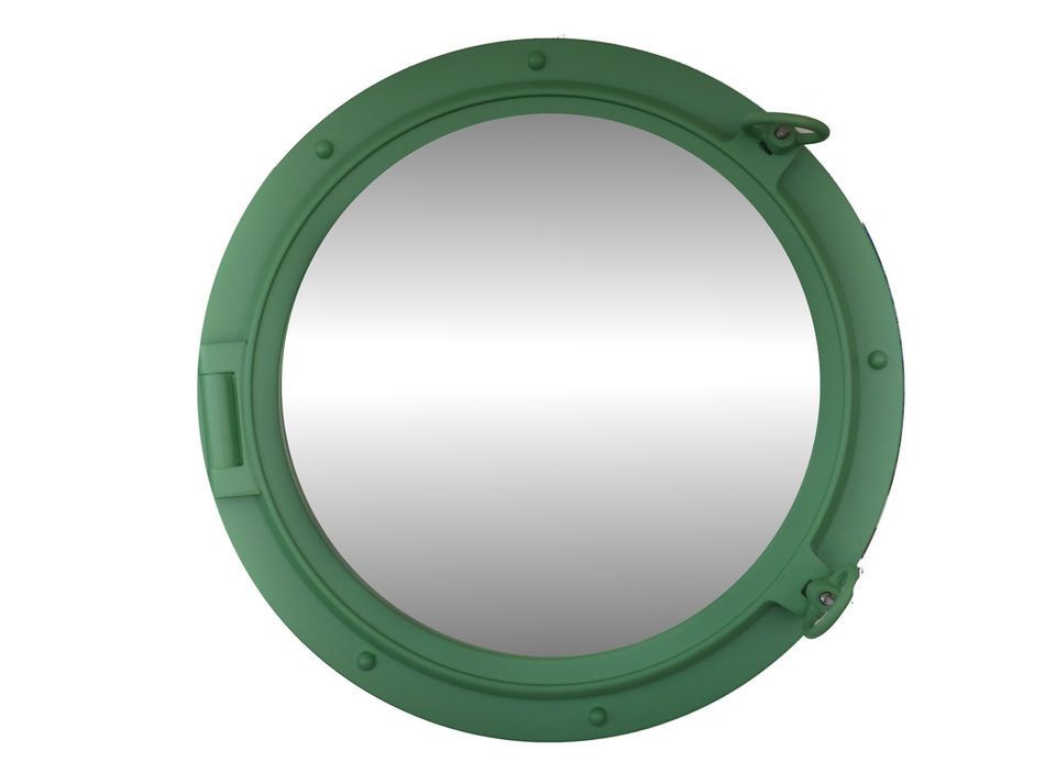 Seafoam Green Decorative Ship Porthole Mirror 24""