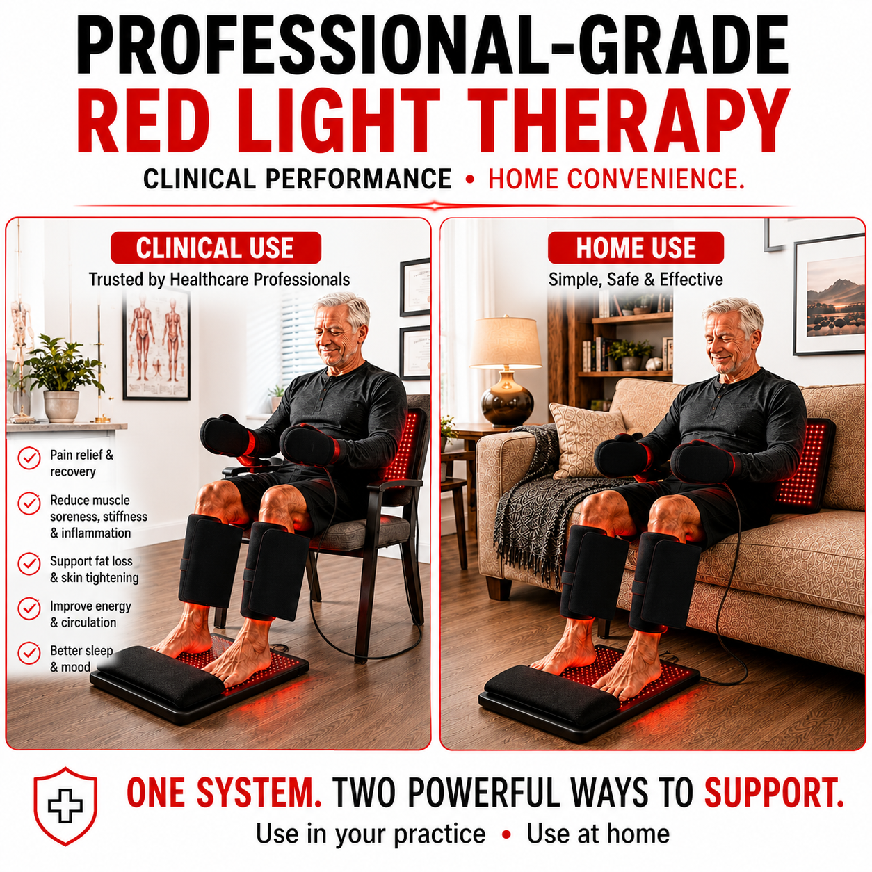 Red Light Nerve and Circulation Support Kit for Hands and Feet – 6 Devices Total LEDs: 5,616