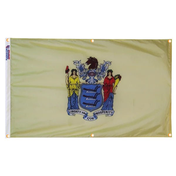 New Jersey Flag with Grommets Along the Edges for Wall Hanging - PhishStones Products