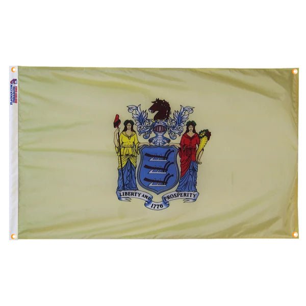 New Jersey Flag with Grommets Along the Edges for Wall Hanging - PhishStones Products