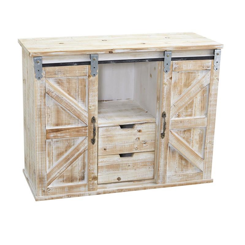 38" Double Barn Door Console