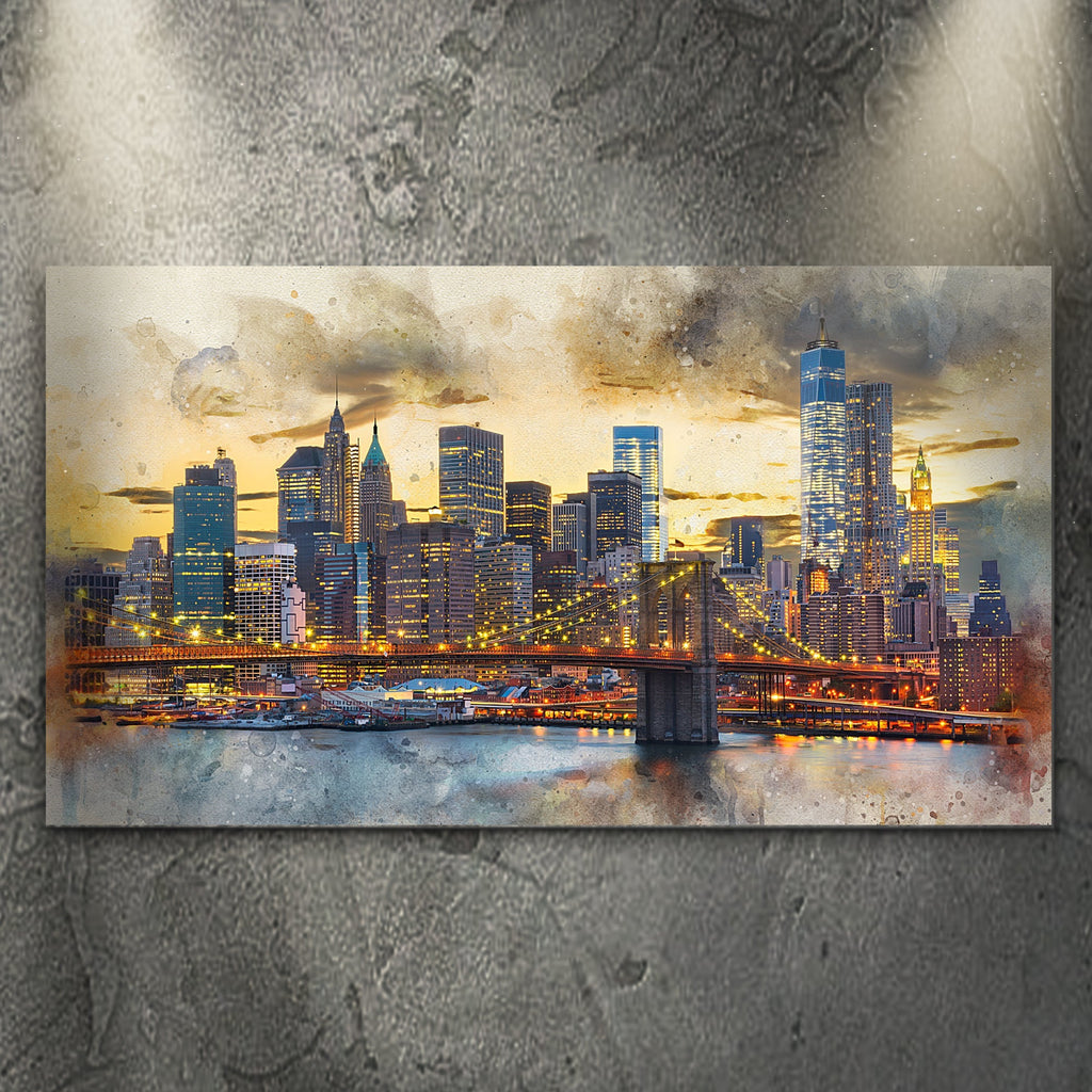 New York City Night View Canvas Wall Art - PhishStones Products