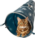NFL Philadelphia Eagles Cat Tunnel Tube Toy with Plush Football Catnip and Feathers Collapsible Tunnel for Cats to Play, Peek and Hide, Sporty & Fun Cat Tunnel Toy with Team Logo All - Over Design! - PhishStones Products