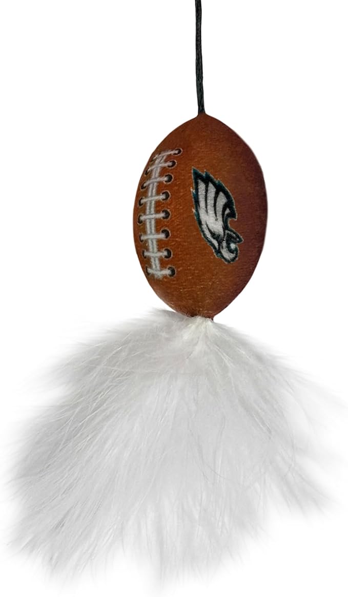 NFL Philadelphia Eagles Cat Tunnel Tube Toy with Plush Football Catnip and Feathers Collapsible Tunnel for Cats to Play, Peek and Hide, Sporty & Fun Cat Tunnel Toy with Team Logo All - Over Design! - PhishStones Products