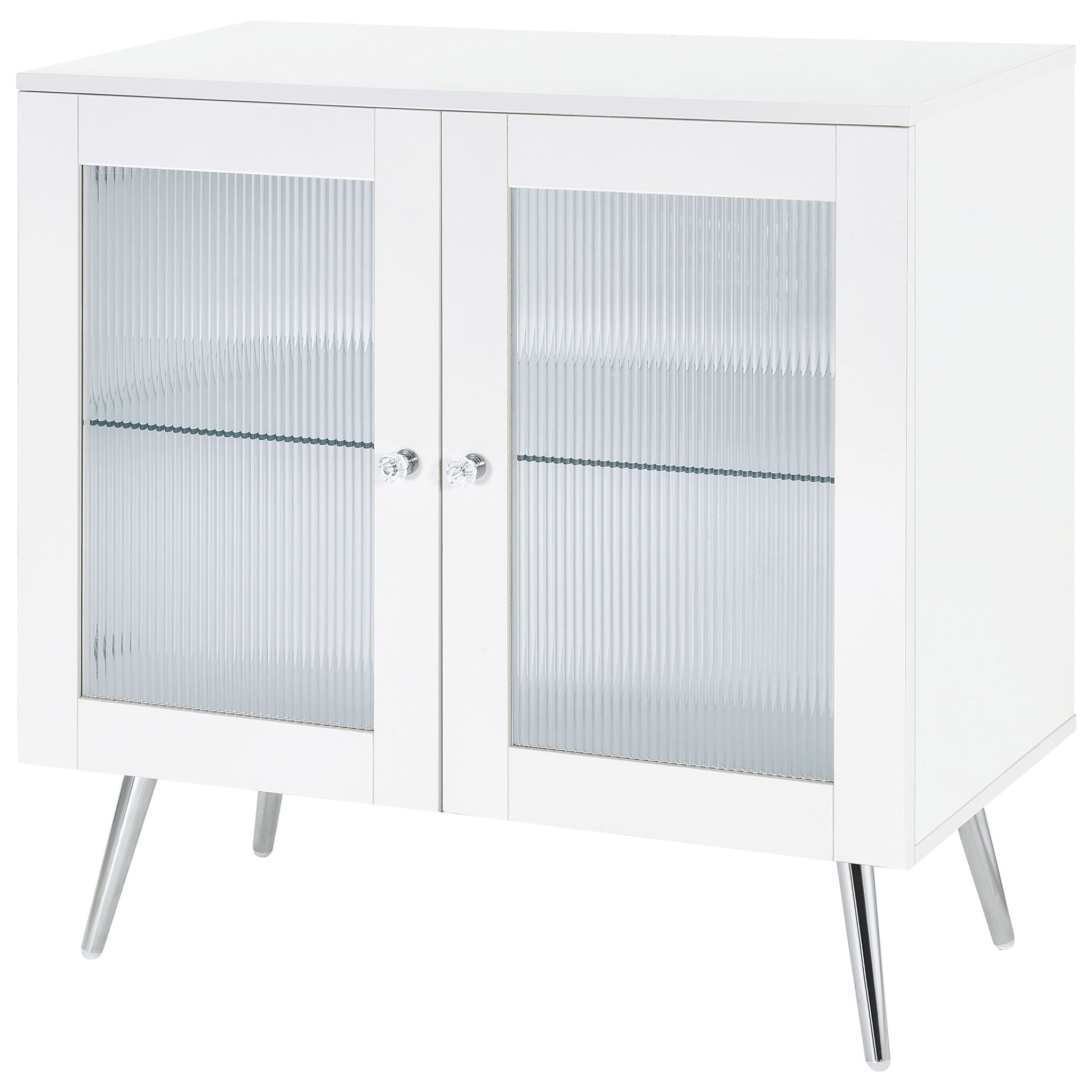 Nieta 2 - door Engineered Wood Accent Cabinet White High Gloss - PhishStones Products