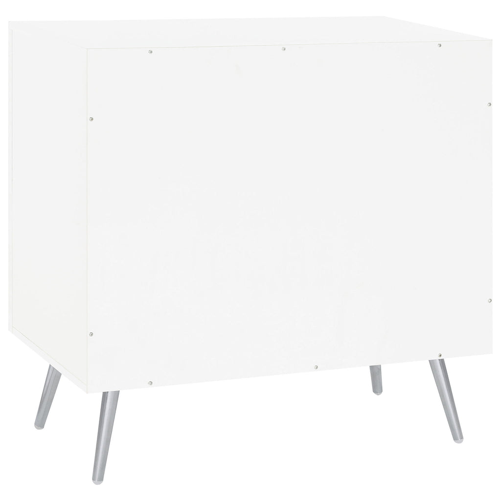 Nieta 2 - door Engineered Wood Accent Cabinet White High Gloss - PhishStones Products