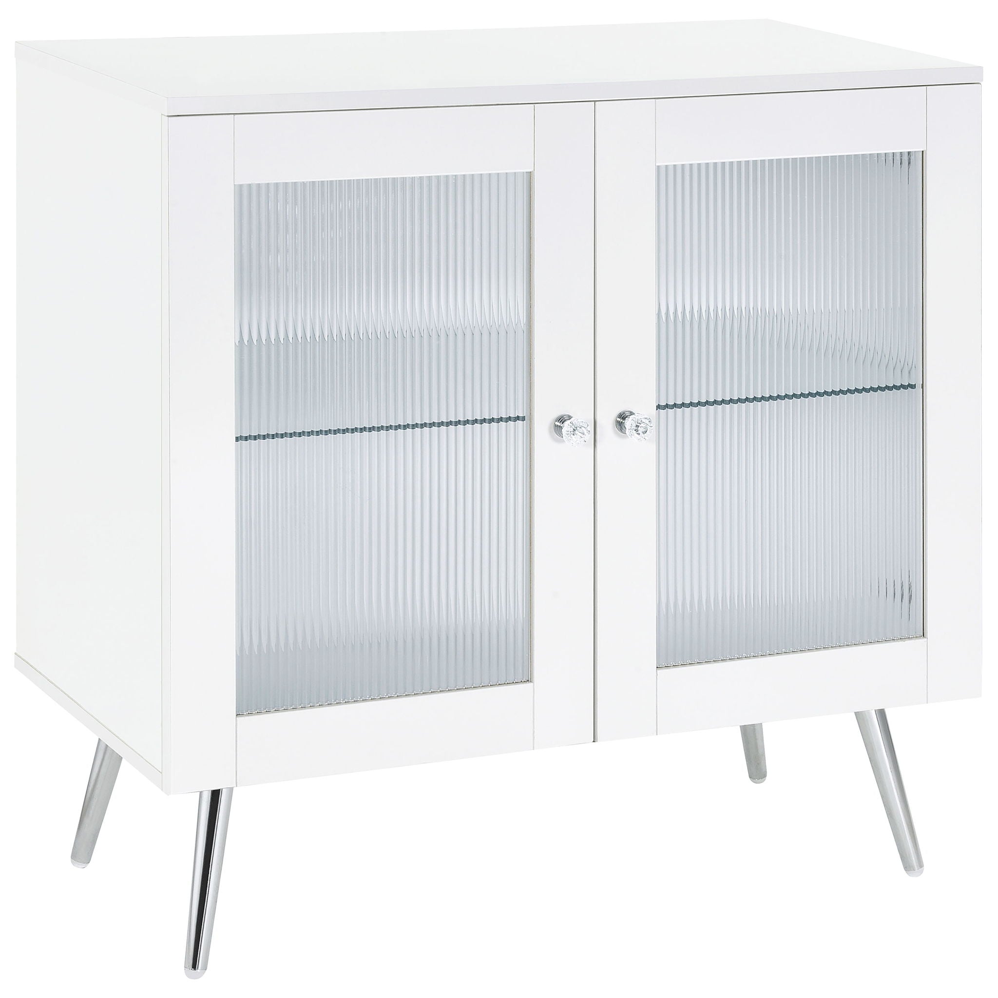 Nieta 2 - door Engineered Wood Accent Cabinet White High Gloss - PhishStones Products