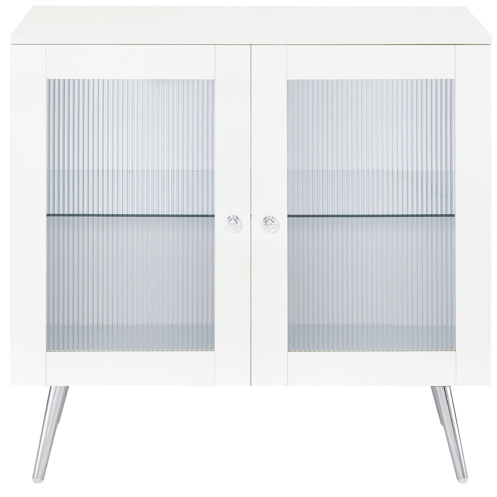 Nieta 2 - door Engineered Wood Accent Cabinet White High Gloss - PhishStones Products