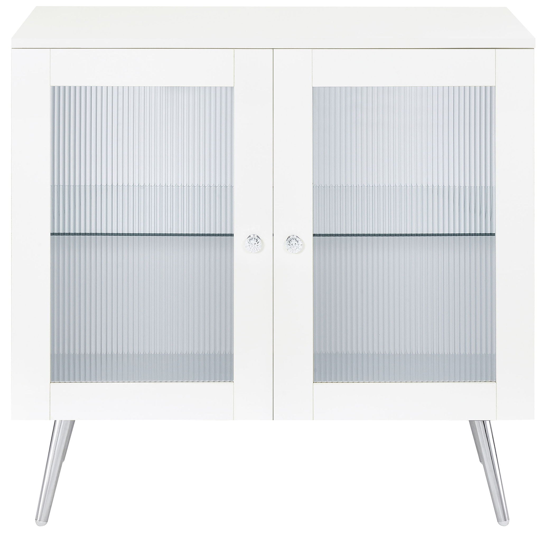 Nieta 2 - door Engineered Wood Accent Cabinet White High Gloss - PhishStones Products