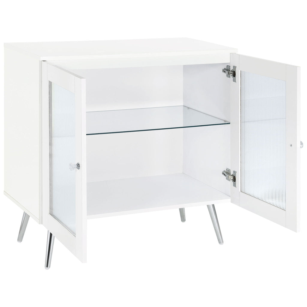 Nieta 2 - door Engineered Wood Accent Cabinet White High Gloss - PhishStones Products