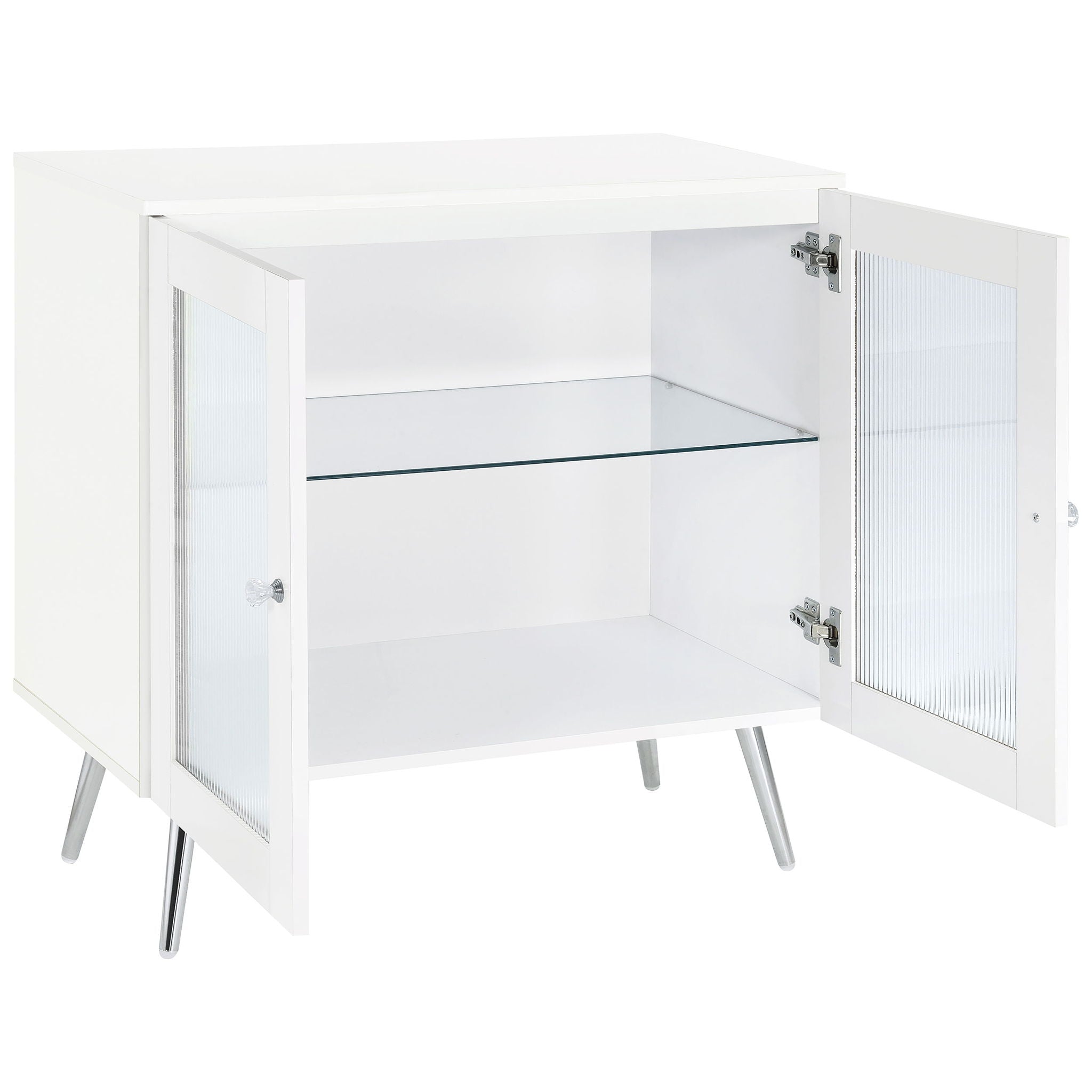 Nieta 2 - door Engineered Wood Accent Cabinet White High Gloss - PhishStones Products