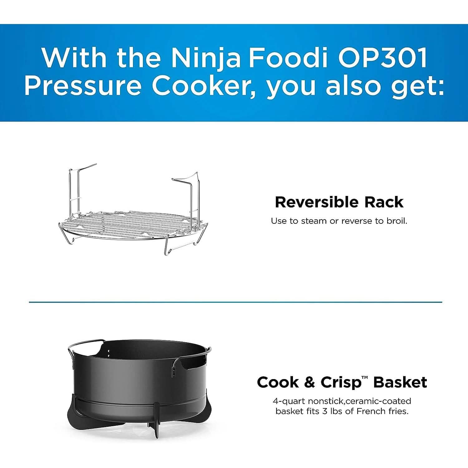 Ninja Pressure Cookers & Canners, 6.5 qt, Black (Refurbished) - PhishStones Products
