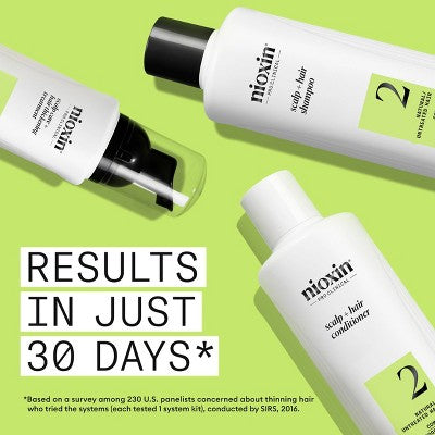 Nioxin System 2 Hair Thickening Natural & Untreated Hair Shampoo & Conditioner Kit 3ct - New - PhishStones Products