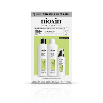 Nioxin System 2 Hair Thickening Natural & Untreated Hair Shampoo & Conditioner Kit 3ct - New - PhishStones Products