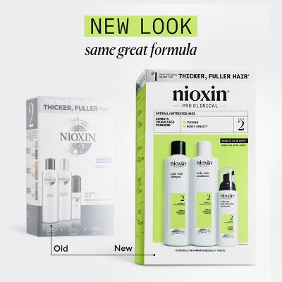 Nioxin System 2 Hair Thickening Natural & Untreated Hair Shampoo & Conditioner Kit 3ct - New - PhishStones Products