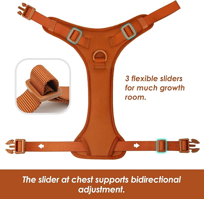 No Pull Dog Harness, Puppy Vest with Front Clip for Small Medium Large Sized Dog(Carmel Brown,S) - PhishStones Products