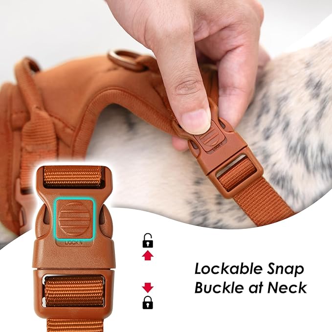 No Pull Dog Harness, Puppy Vest with Front Clip for Small Medium Large Sized Dog(Carmel Brown,S) - PhishStones Products