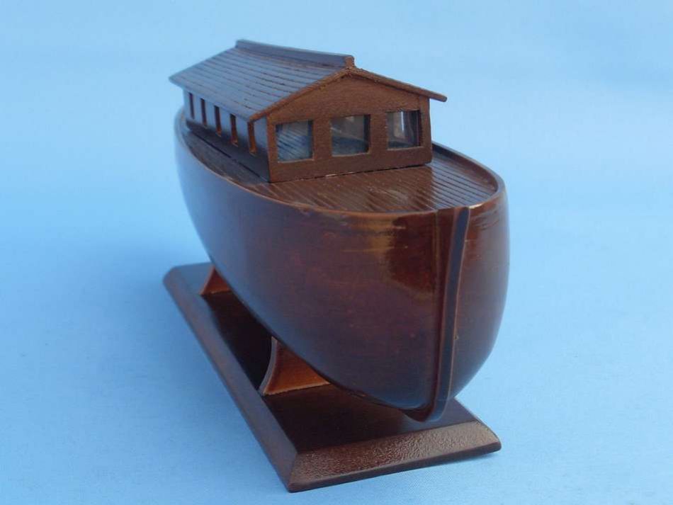 Wooden Noah's Ark Model Boat 14""