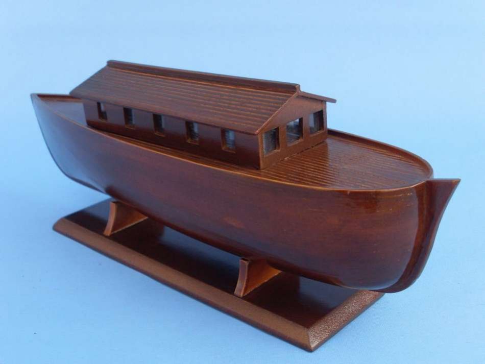 Wooden Noah's Ark Model Boat 14""