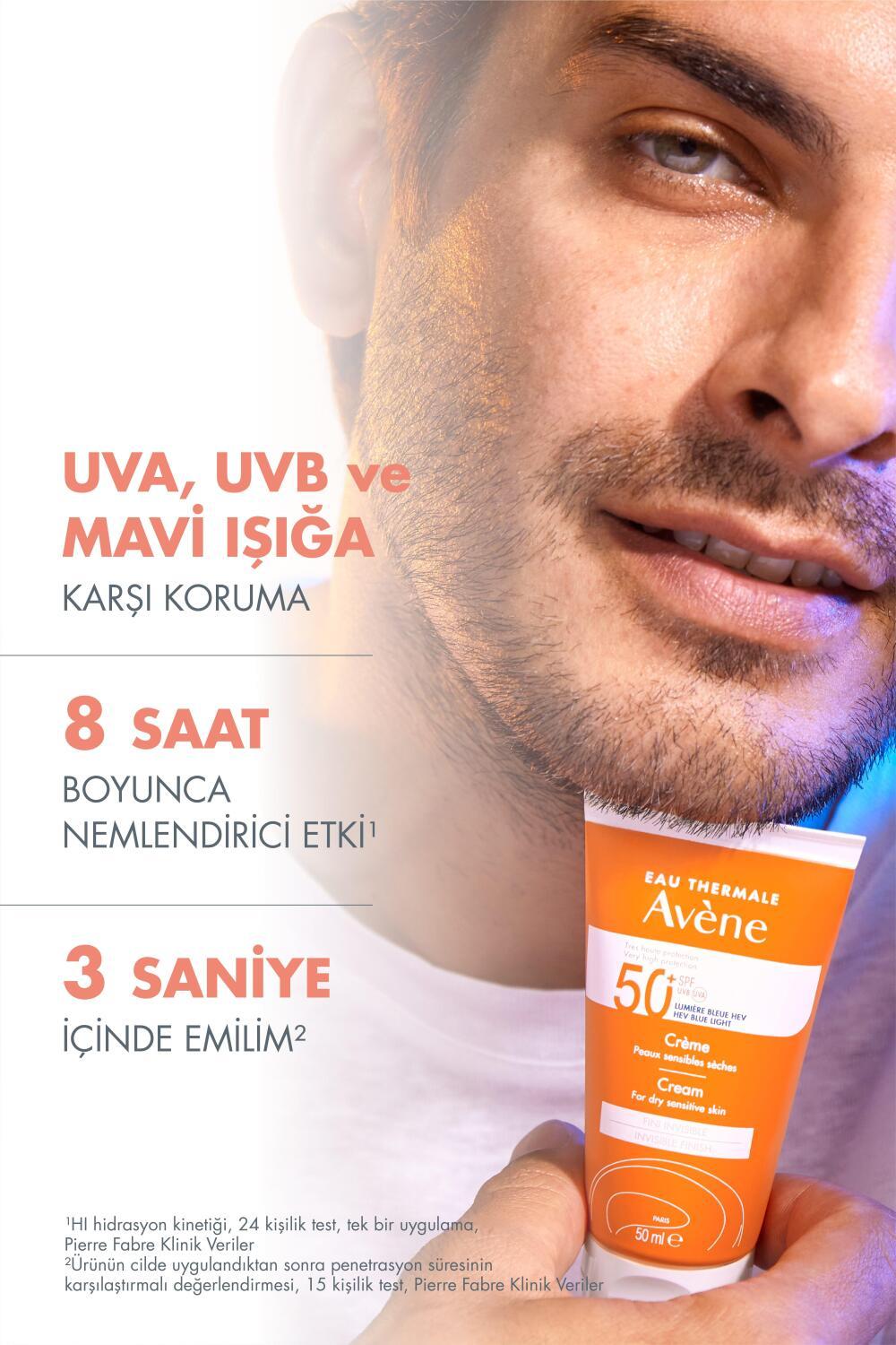 Avene SPF 50+ Sunscreen for Dry Skin - Moisturizing, Water-Resistant, Non-Greasy, UVA/UVB Protection
