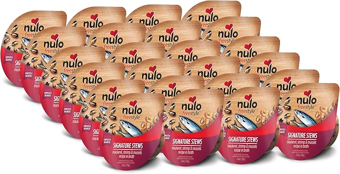 Nulo Freestyle Cat & Kitten Wet Food Signature Stew - Premium All Natural Grain - Free Food Topper With No Added Minerals or Preservatives - High Animal - Based Protein - 2.8 Ounce (Pack of 24) - PhishStones Products