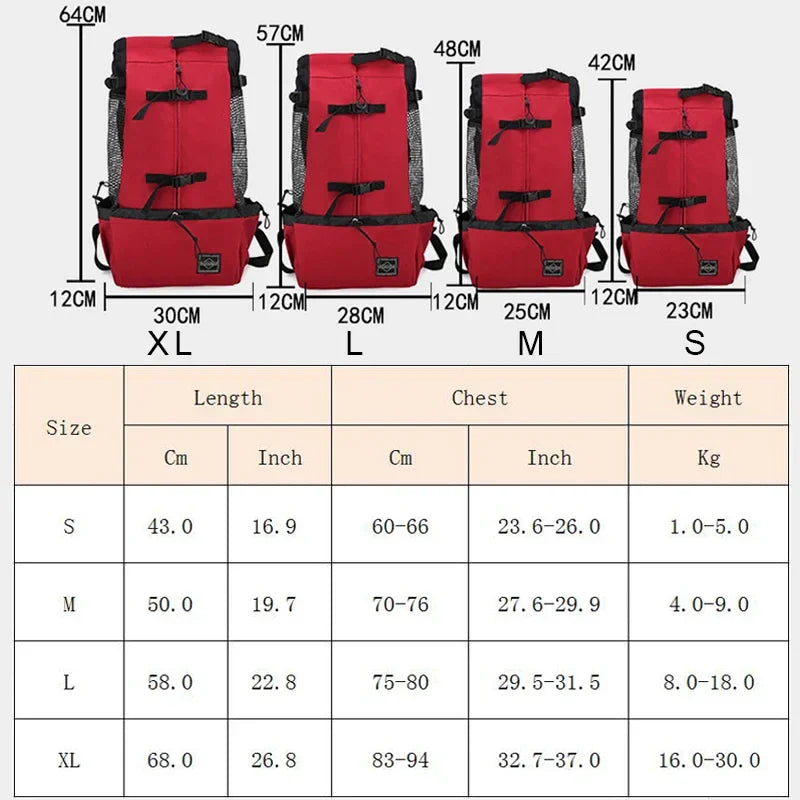 Nylon Dog Carrier Backpack for Small & Medium Dogs, Breathable Cycling Pet Carrier, Up to 30 kg (66 lb) - PhishStones Products