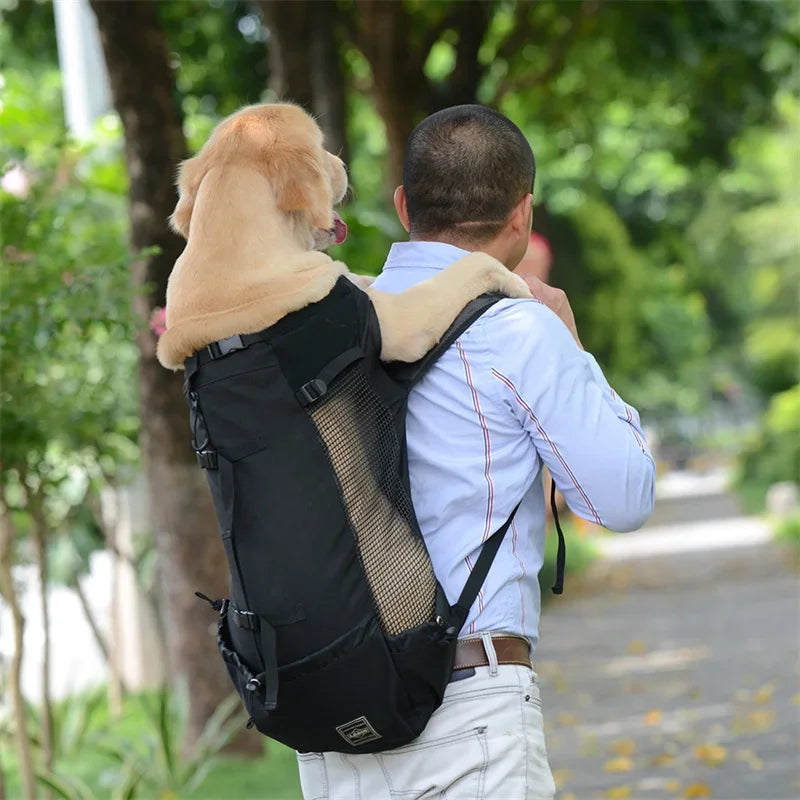 Nylon Dog Carrier Backpack for Small & Medium Dogs, Breathable Cycling Pet Carrier, Up to 30 kg (66 lb) - PhishStones Products