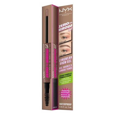 NYX Professional Makeup Zero to Brow Longwear Eyebrow Gel 02 Ash Blonde 0.06 fl oz - Imperfect Box - PhishStones Products
