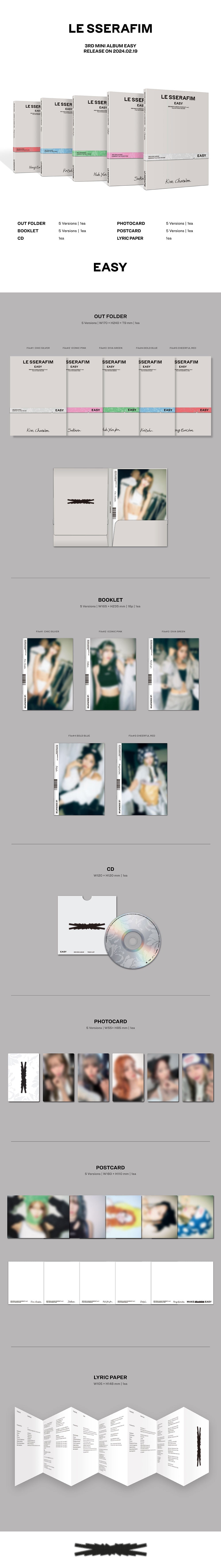 LE SSERAFIM 3rd Mini Album - Easy