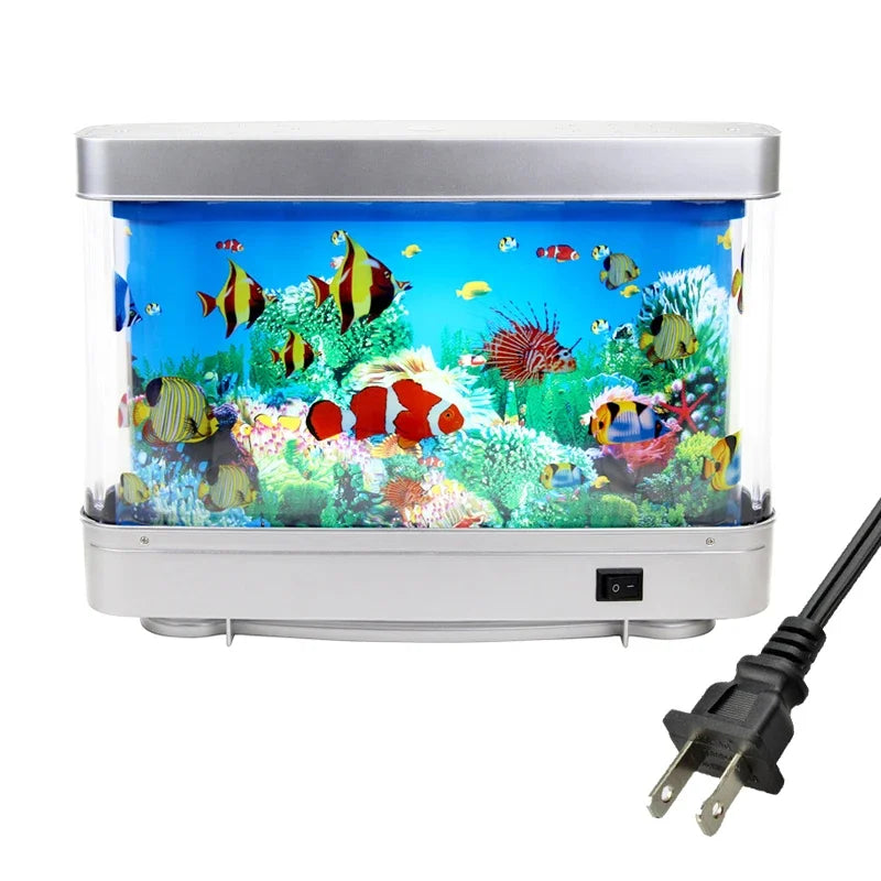 Ocean Aquarium Motion Lamp - Virtual Moving Tropical Fish Night Light - PhishStones Products