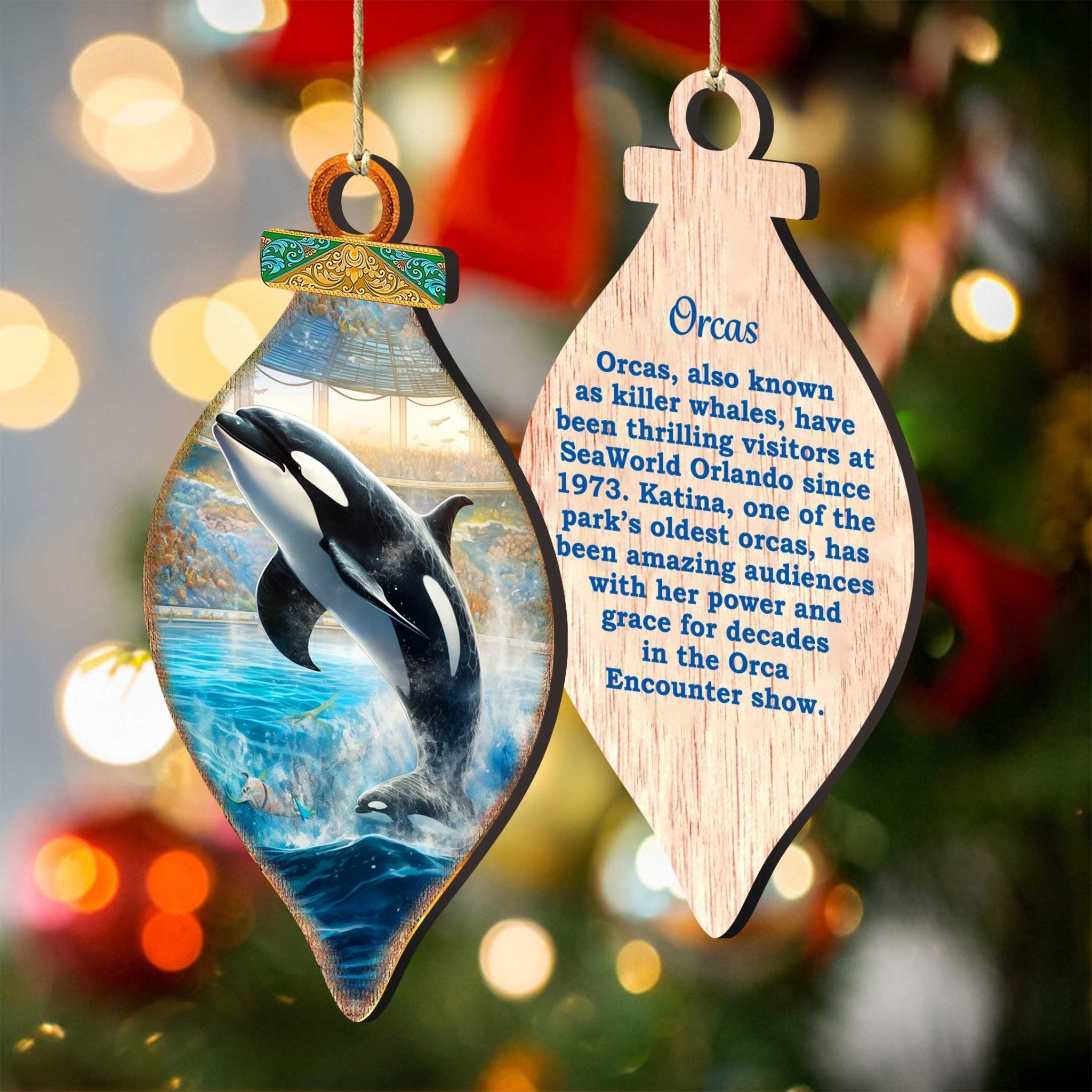 Ocean & Marine Life Eco Wood Christmas Ornaments Set of 12 – Handcrafted Coastal Décor by G.DeBrekht - 8610105 - S12 - PhishStones Products