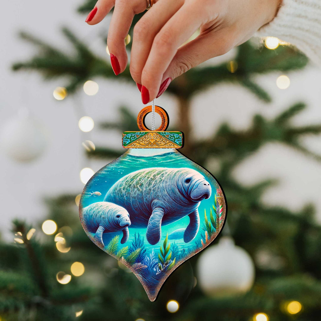 Ocean & Marine Life Eco Wood Christmas Ornaments Set of 12 – Handcrafted Coastal Décor by G.DeBrekht - 8610105 - S12 - PhishStones Products