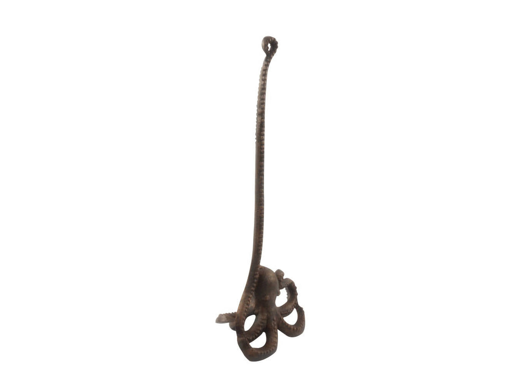 Rustic Copper Cast Iron Octopus Bathroom Extra Toilet Paper Stand 19""