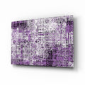 Purple Grunge Crosshatch Glass Wall Art