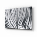 Silver Brushed Leaf Glass Wall Art