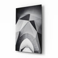 Faceted White Vault Ceiling Glass Wall Art