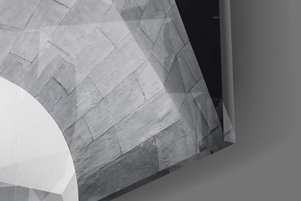 Faceted White Vault Ceiling Glass Wall Art