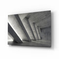 Slanted Concrete Columns Interior Glass Wall Art