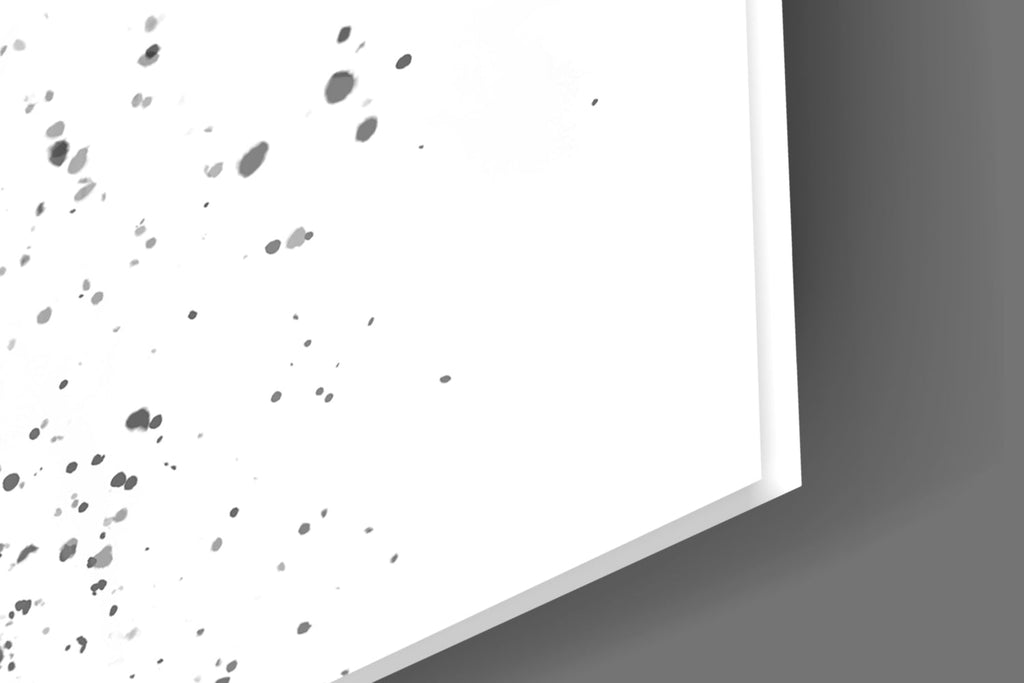 Ink Splatter Elephant Head Glass Wall Art