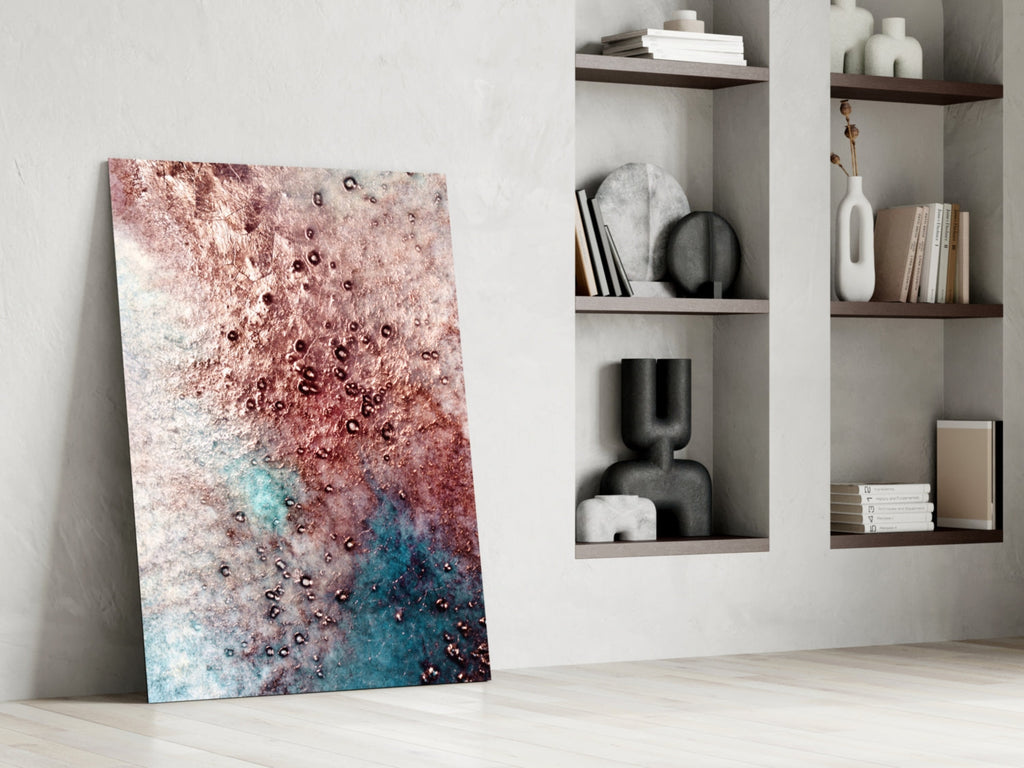 Rose Teal Geode Bubble Glass Wall Art