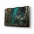 Teal Green Moody Abstract Glass Wall Art