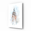 Soft Watercolor Galata Tower Glass Wall Art